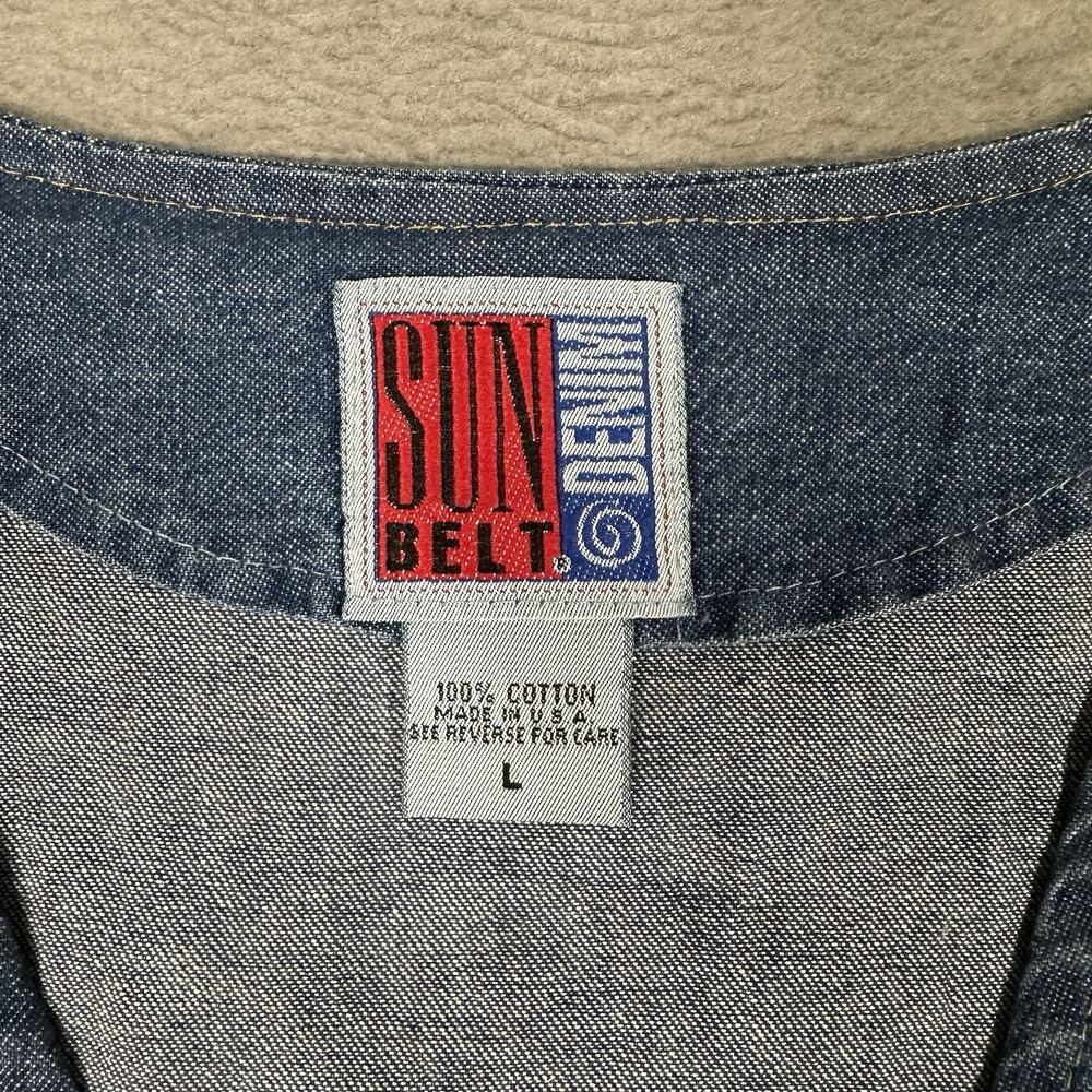 VTG Sun Belt Blues Denim Vest Blue Women’s Southwestern Embroidered Western Boho - Picture 6 of 8